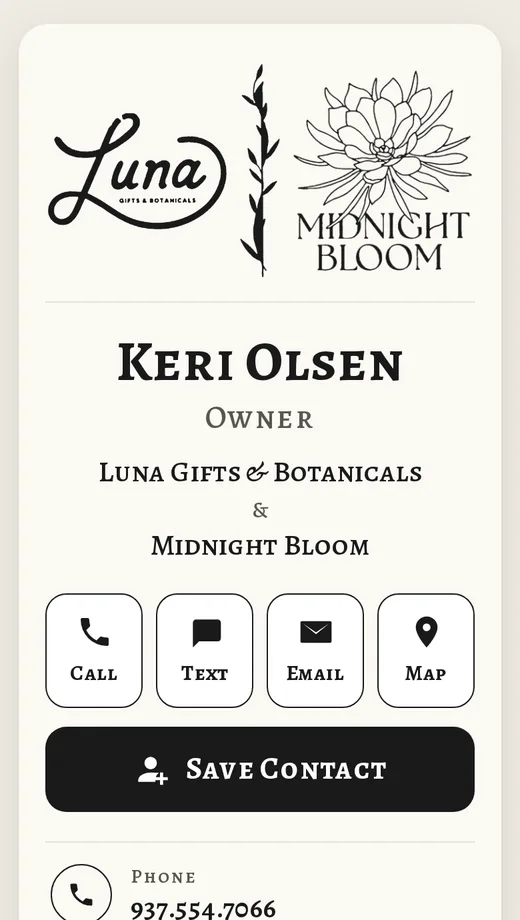 Keri Olsen's digital business card