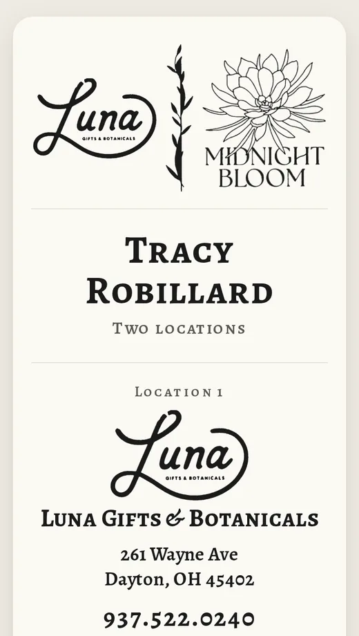 Tracy Robillard's digital business card